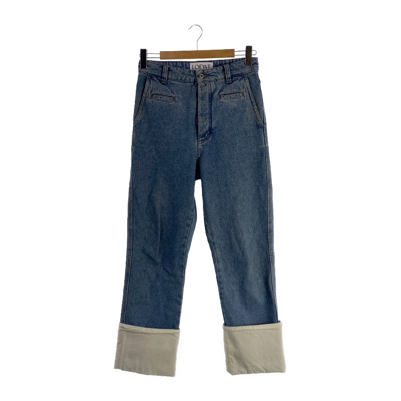 LOEWE/Straight Pants/42/Blue/Cotton/H2272440IB/