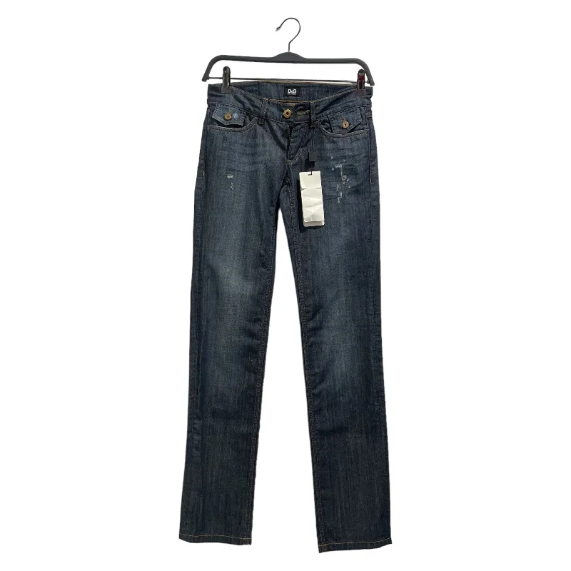 D&G/Bottoms/24/Denim/BLU/DARK BLUE DISTRESSED DENIM