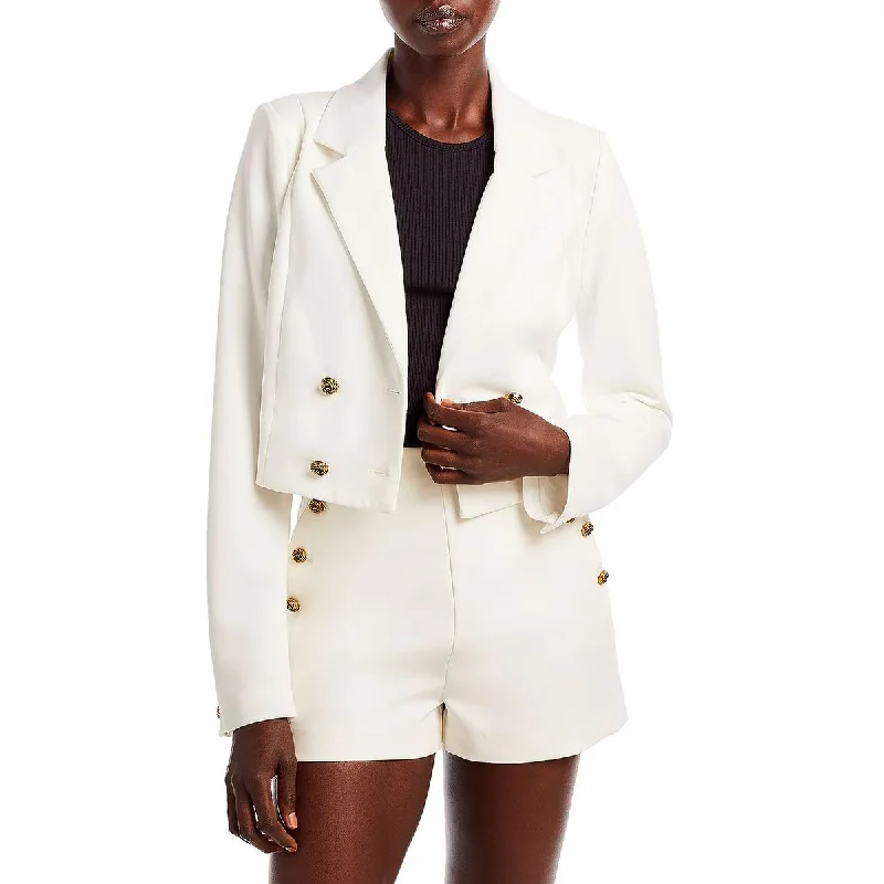 Aqua Womens Crepe Cropped Suit Jacket