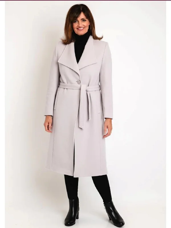 Christina Felix Wool and Cashmere long Belted coat Oyster