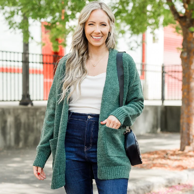 Go Everywhere Cardigan, Dark Green