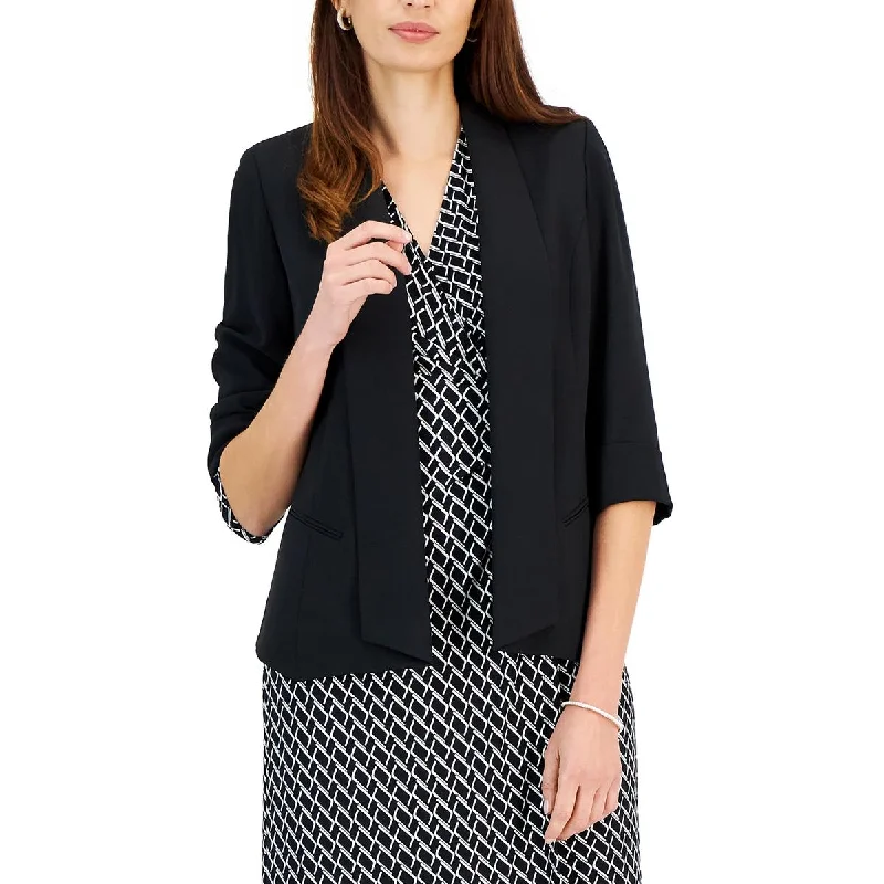 Kasper Womens Shawl Collar Office Open-Front Blazer