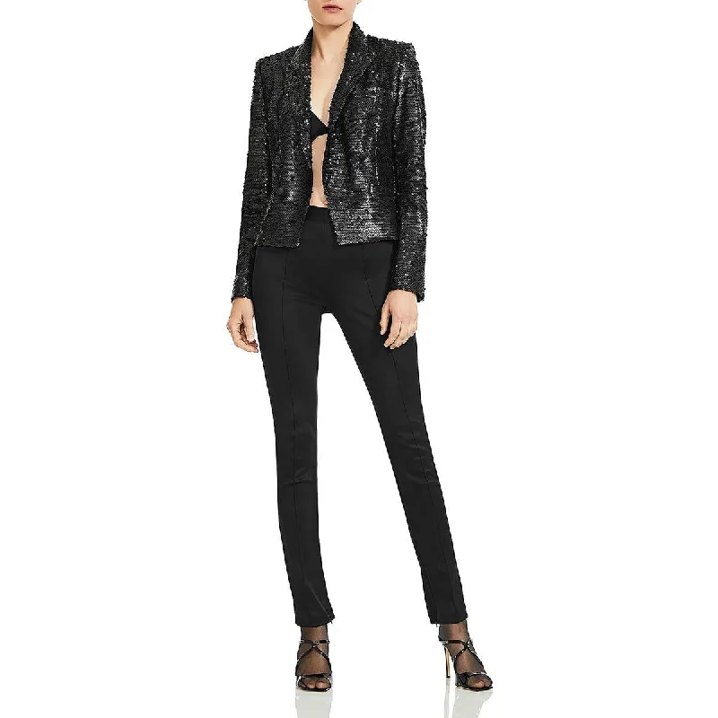 L'Agence Womens Brooke Sequined Open Front Double-Breasted Blazer