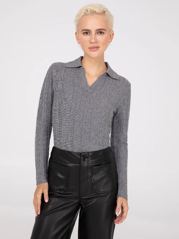 Pleated Johnny Collar Sweater