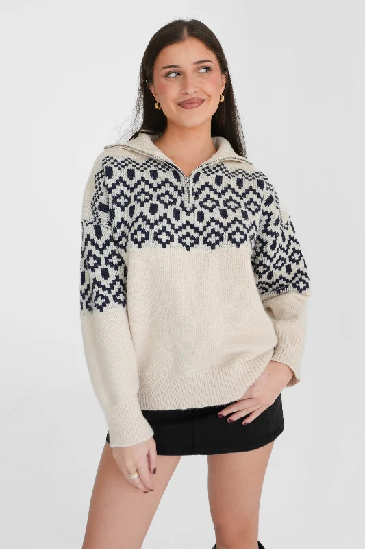 Abigail Quarter Zip Sweater