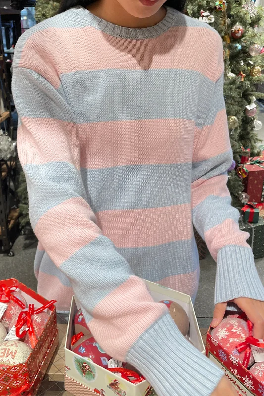 Light Blue Pastel Pink Stripes