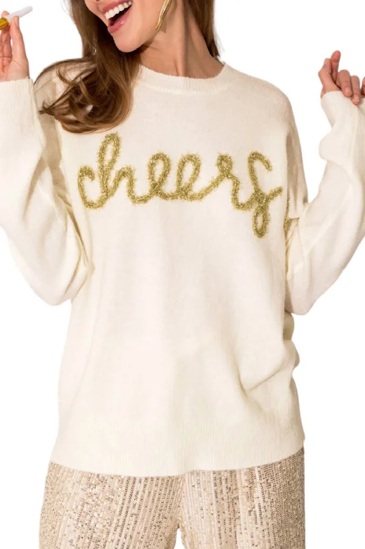 Cheers Pullover Sweater In Off Wht