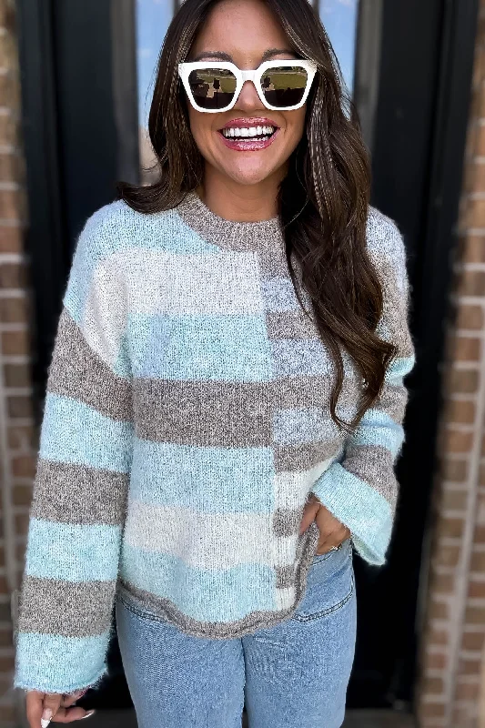 Color Block Long Sleeve Sweater Top