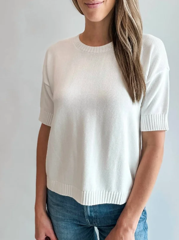 Cotton Cashmere Sweater In White