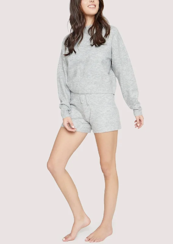 Knit Early Night Top In Heather Grey