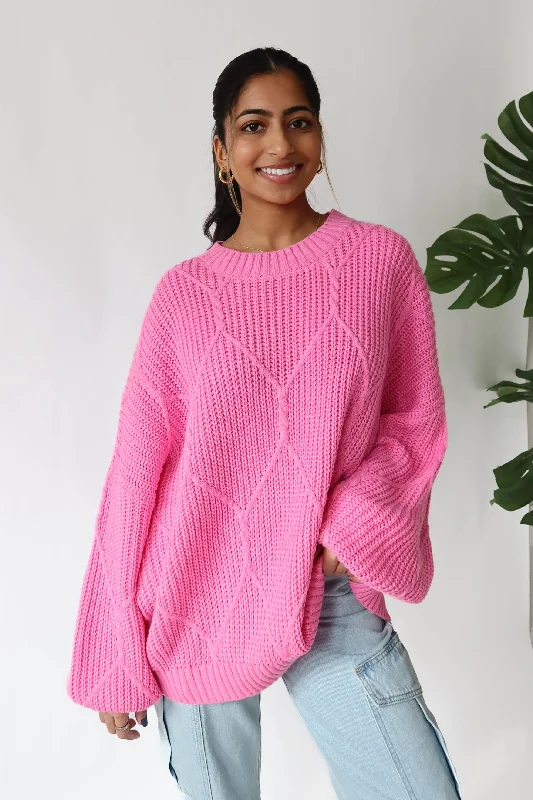 Logan Sweater in Magenta Pink