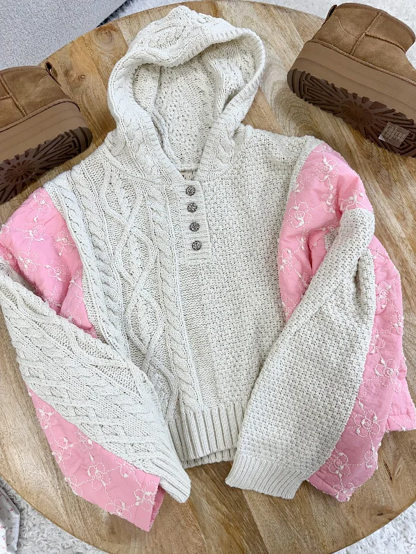 Pink Blossom Quilted Kit Sweater