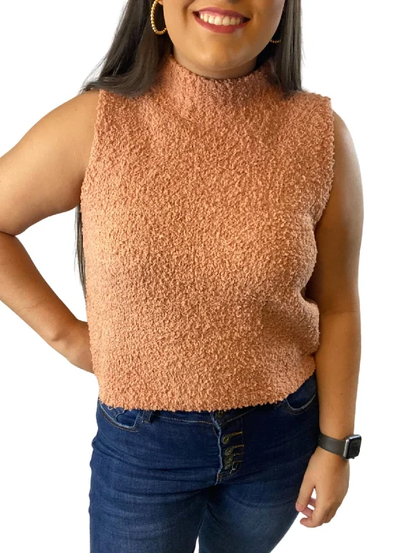 Sleeveless Sweater In Dusty Pink