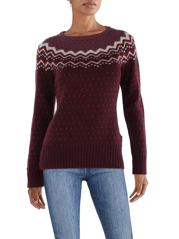 Womens Wool Fair Isle Pullover Sweater