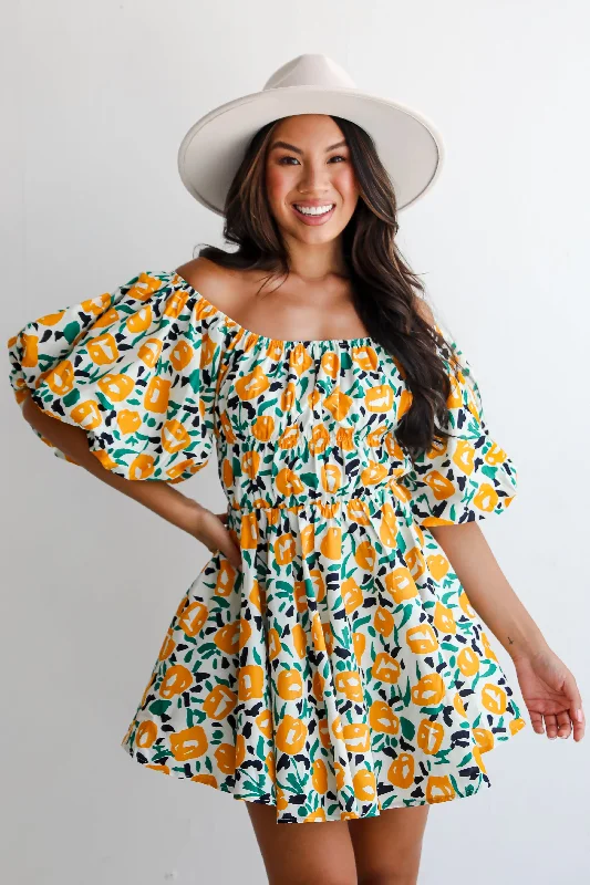 FINAL SALE - Fairytale Days Yellow Floral Mini Dress