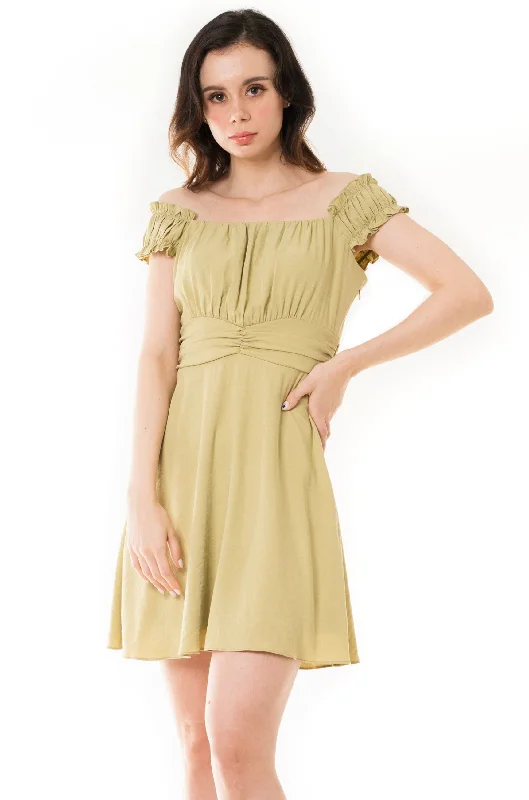 Hyacinth Off Shoulder Flowy Short Dress