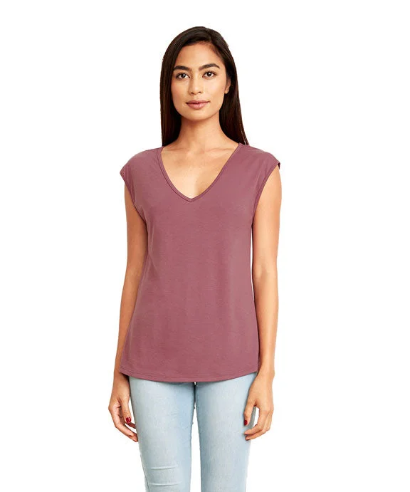 N5040 - Next Level Ladies Festival Sleeveless V-Neck Tee | Smoked Paprika