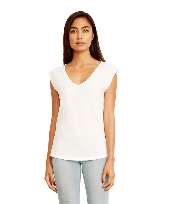 N5040 - Next Level Ladies Festival Sleeveless V-Neck Tee | White