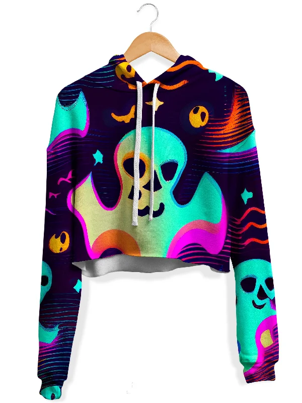 Spooky Season Fleece Crop Hoodie