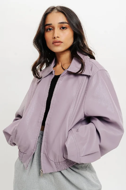 Lavender Leather Jacket