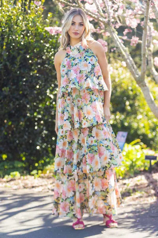 Larissa Tiered Maxi Dress Floral