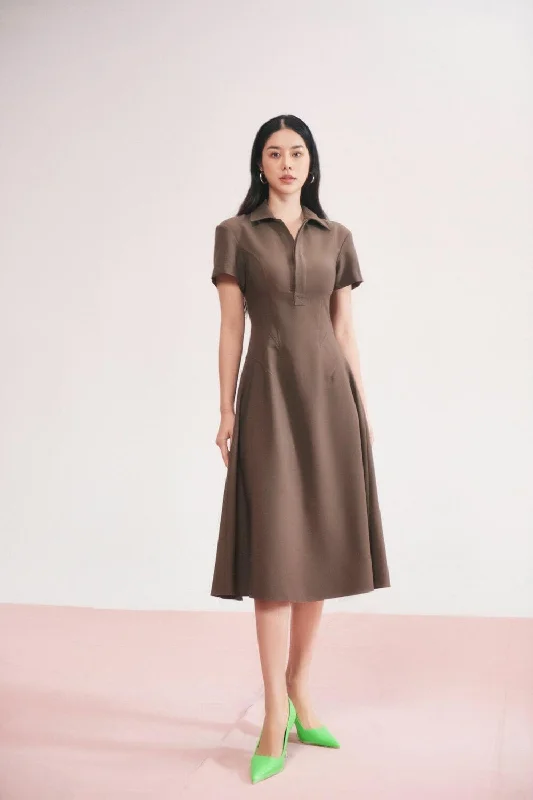 Gwen Folded Collar Dress