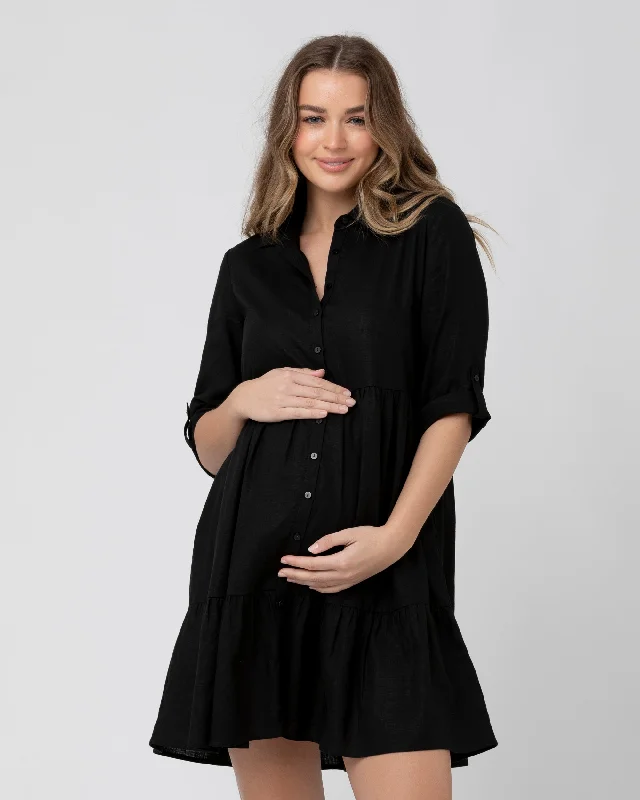 Adel Linen Dress Black