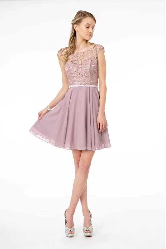 Elizabeth K - Sleeveless Lace Chiffon Dress GS2807