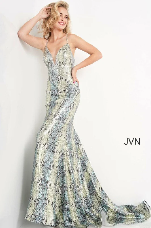 Jovani 05800 Long Prom Animal Print Dress