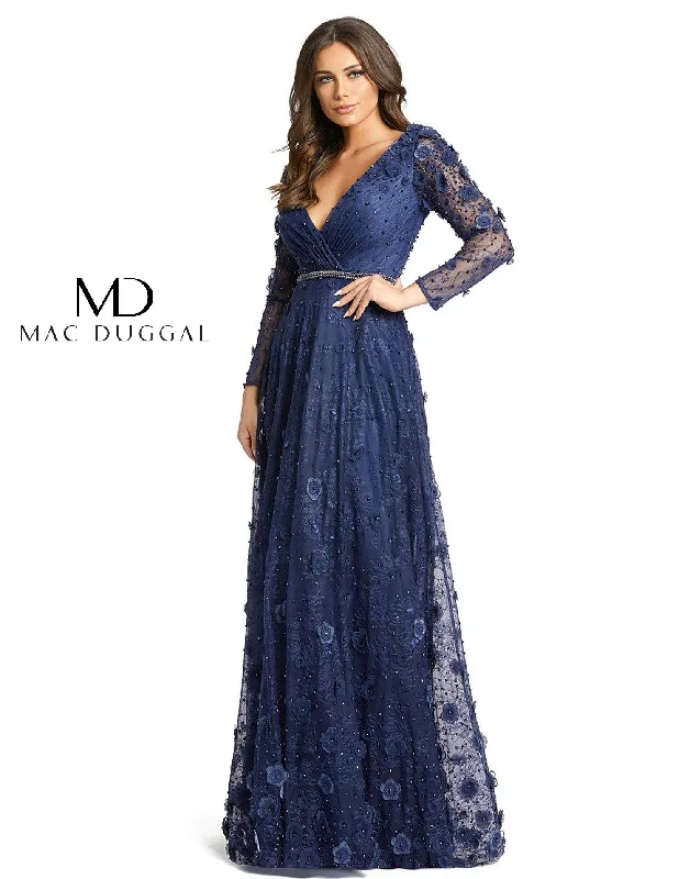 Mac Duggal 67503 Long Sleeve Formal Lace Dress