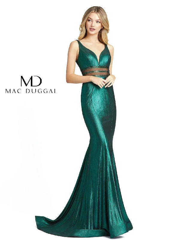 Mac Duggal 40960 Prom Long Metallic Mesh Formal Gown