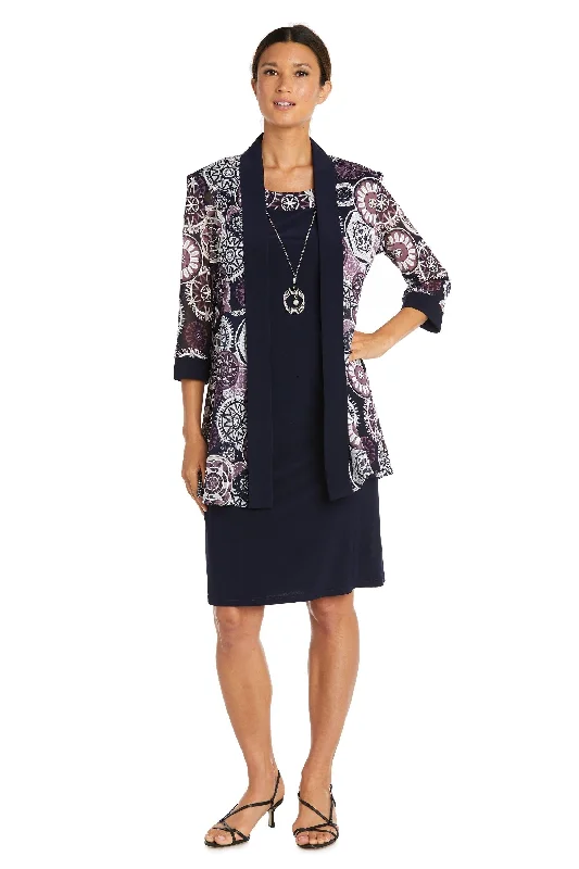 R&M Richards 7823 Two Piece Short Print Jacket Dress