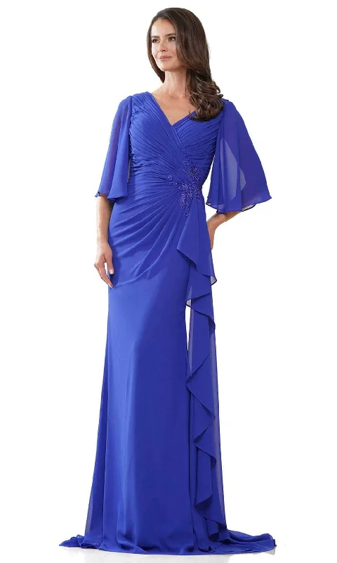 Rina Di Montella RD2935 - Chiffon V-Neck Evening Gown