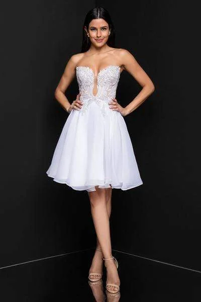 Terani Couture - 1811P5100 Embroidered Plunging Sweetheart Dress