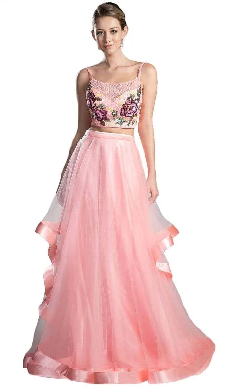 Cinderella Divine - Two Piece Embroidered Tulle Evening Dress 11793