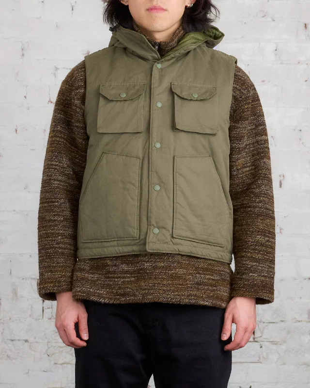 Engineered Garments Field Vest Olive PC Coated Cloth