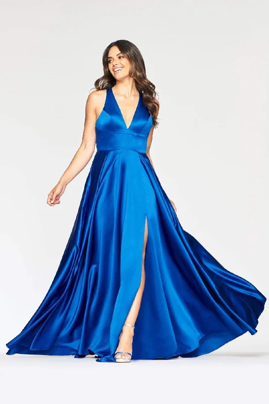 Faviana - Sleek Plunging Halter High Slit Gown S10440