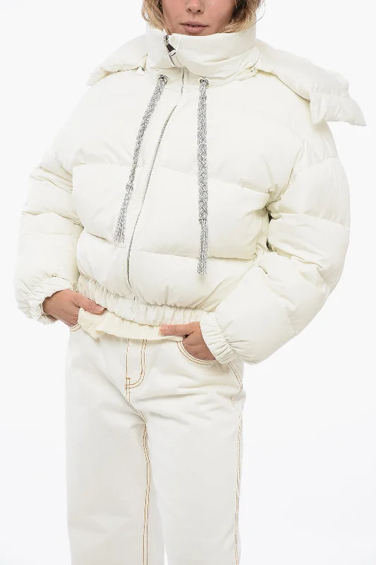 Giuseppe Di Morabito Quilted Down-Jacket with Rhinestone Detail