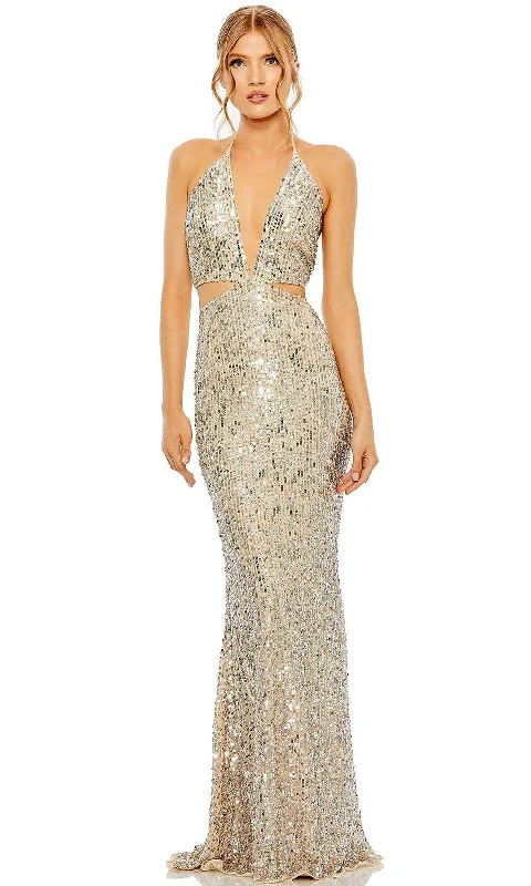 Mac Duggal 93977 - Plunging Halter Sequin Classic Prom Dress