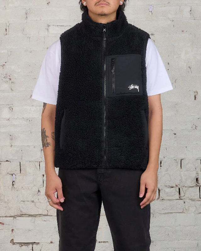 Stussy Sherpa Reversible Vest Black