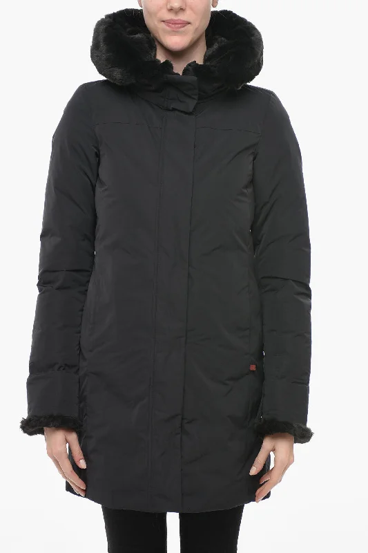 Woolrich Padded LUXURY BOULDER Coat with Faux Fur