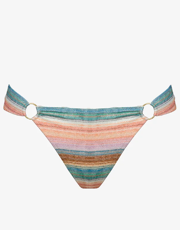 Pastel Sunset Ring Side Bikini Pant - Pink Stripe